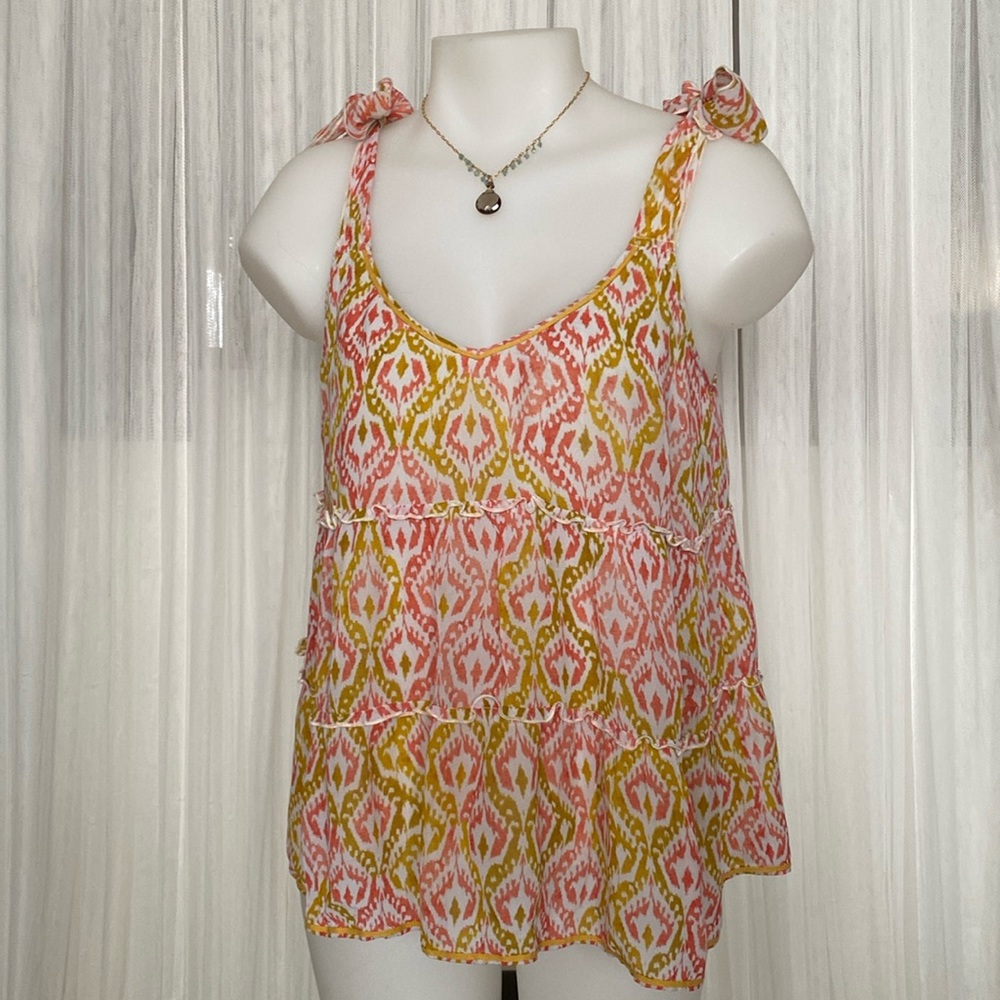 Nile Boho, ikat print tank summer vacation top! Size M